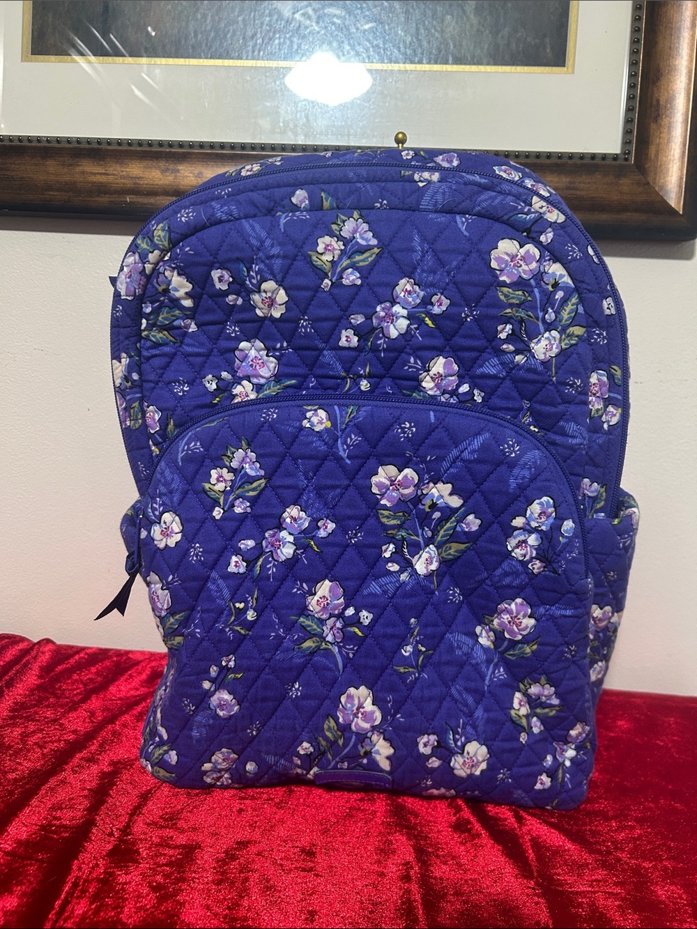 Vera Bradley Quilted Floral Backpack - Purple and Lavender